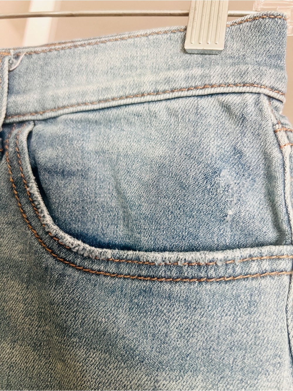 PINK Victoria's Secret Denim Cut Off Shorts Distressed Raw Hem Classic SZ 10 - Picture 4 of 9